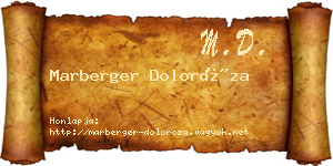 Marberger Doloróza névjegykártya